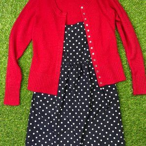 F21 Forever21 black white polka dot tank casual dress S